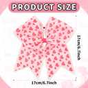 2 x Totelux Valentines Hair Bows Glitter Heart Hair Ties Pink Ribbon Hair Rubber Band Ponytail Holder Elastic Hair Band Large Bow Hair Rope for Women Valentines Day Hair Accessories