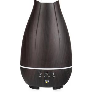 HealthSmart Essential Oil Diffuser, Cool Mist Humidifier and Aromatherapy Diffuser with 500ML Tank Ideal for Large Rooms, Adjustable Timer, Mist Mode and 7 LED Light Colors, Brown