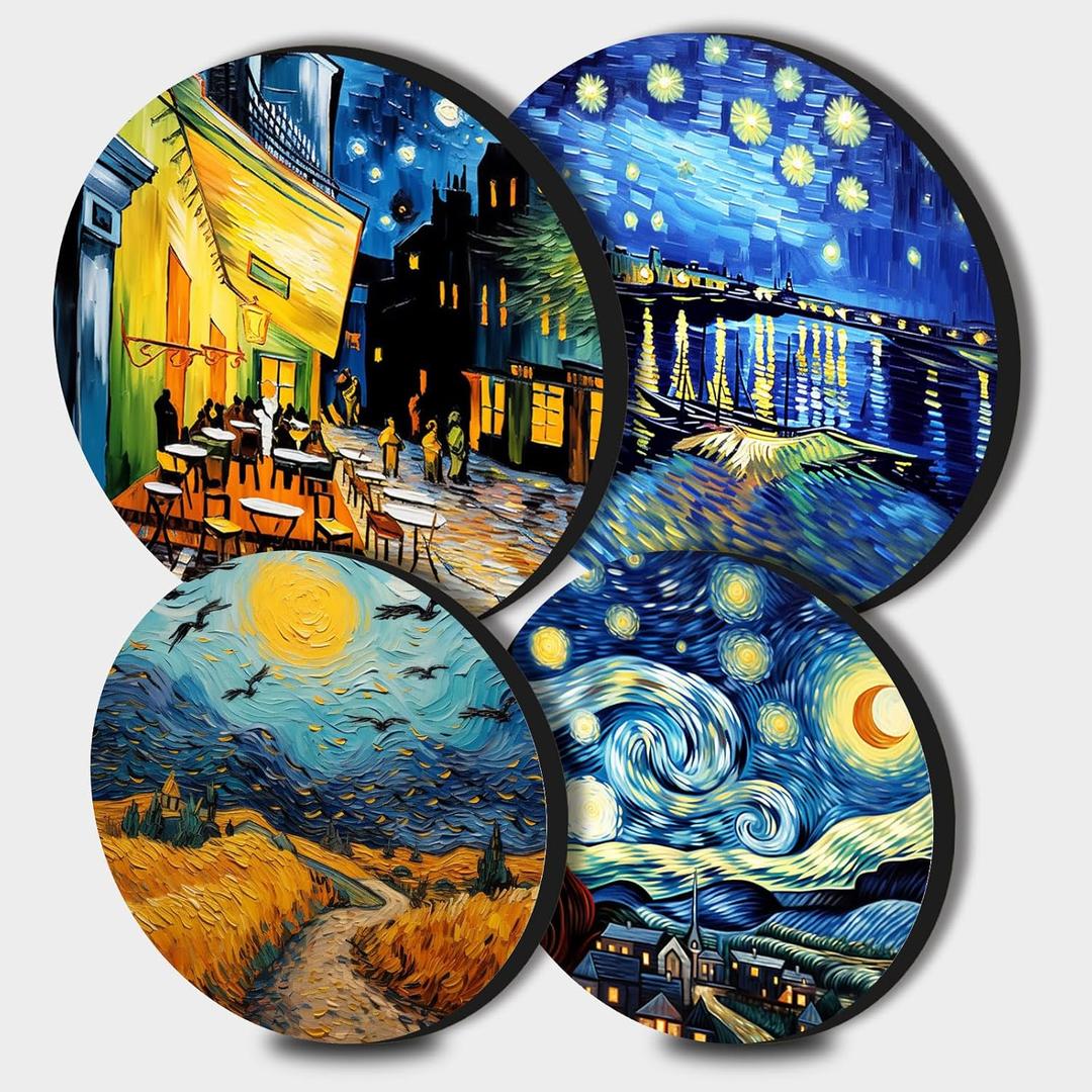 Tucocoo Stove Burner Covers, Van Gogh Starry Night Gas Stove Burner Covers Set of 4, 8 Inches and 10 Inches Stove Top Covers for Electric Stove Metal Stove Cover Gas Stove Top Covers Kitchen Decor (Artwork-39)