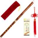 Kmise Bamboo Flute Dizi Traditional Handmade Chinese Musical Instrument Vintage Dizi (D Key)
