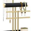 3 Tier Bracelet Holder Display - Detachable T Bar Black Velvet Bracelet Holder, Jewelry Holder Organizer for Bracelet, Necklace, Earrings, Rings