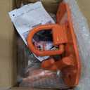 3/8" Tractor Bucket Hooks with 1/2 Tie Down D Rings(Orange), Grade 70 Forged Steel Bolt on Grab Hook 2 PCS Tow Hooks Mount with Back Plate, Compatible for Tractor Bucket RV UTV Truck, Max 15,000 lbs