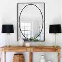 Black Mirrors for Wall Decorative, 40'' x 28'' Large Living Room Mirror with Metal Frame, Modern Accent Mirror for Dining Room, Entryway, Bathroom