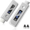 Upgraded Wireless HDMI Transmitter and Receiver, 164FT/50M Plug & Play Portable Extender, 4K Decode 1080P Output,Ultra Low Latency 5.8G + 2.4G for Streaming Video and Audio from Laptop/PC/TV/Projector