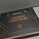 VAMSLOVE Chinese Checkers 15" Large Upgraded Version Wooden Game Board, 16mm 60+12 Colorful Glass Marbles, Easy Grasping for Adults and Kids, w/Storage Drawer, Fun for Family Gathering