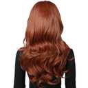 Linfairy Long Wavy Auburn Copper Wig Big Bouffant Beehive Wigs for Women fits 50s 80s Costume (Auburn Copper)