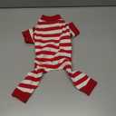 Uadonile Dog Christmas Pajamas Small, 95% Cotton Thermal Boy Girl Puppy Chihuahua Jumpsuit, Comfortable Red-White Striped PJS, Red Striped XS