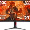 AOC C27G4H2 27" Curved Gaming Monitor, FHD 1920x1080, 1500R, 200Hz Refresh Rate, 0.3ms Response Time, Height Adjustable, Black, Xbox PS5 Switch Compatible