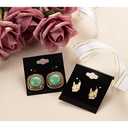 Earring Cards - 100-Pack Earring Card Holder, Velvet Hanging Jewelry Display Cards for Earrings, Ear Studs, Black, 2 x 2 Inches