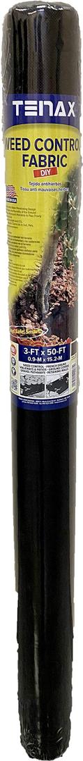 Tenax 2A250023 DIY Weed Control Barrier Fabric 10 Yr Black Made in USA 3'x50' Black