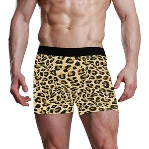 Brown Leopard Skin Men's Boxers Briefs Man Support Underwear Stretch Low Rise Boxer Brief Trunks
 Size L