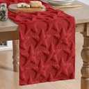 Artoid Mode Red Soft Plush Faux Fur Jacquard Big Stars 4th of July Table Runner, Memorial Day Holiday Kitchen Dining Table Decoration for Home Party Decor 13x90 Inch