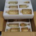 Amber Glass Bud Vases Set of 12, Gold Mini Flower Vase for Centerpieces, Small Vases in Bulk for Wedding Decorations, Vintage Vase for Table, Recepetion, Home Dcor