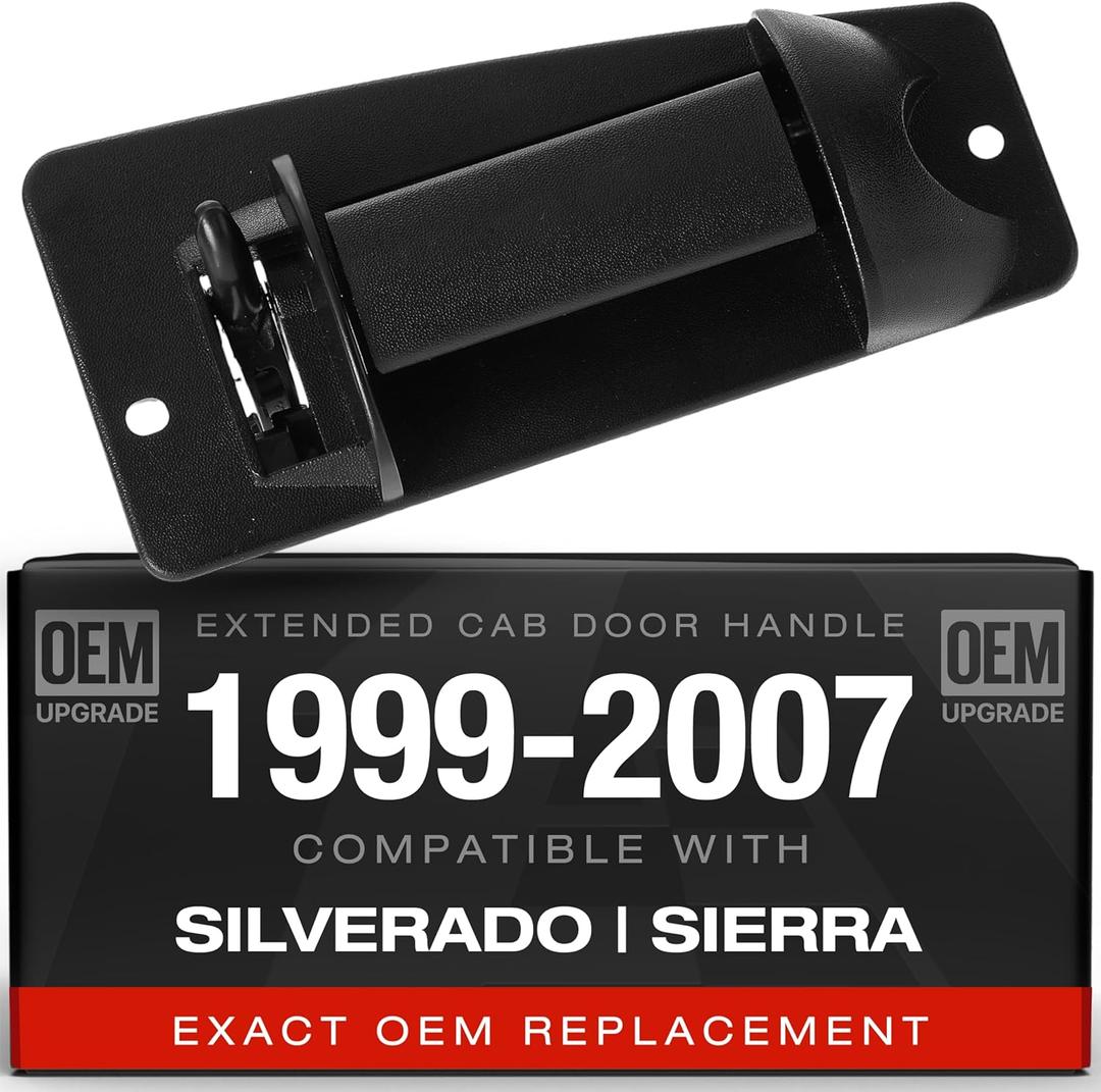 T1A Extended Cab Door Handle, Rear Passenger Door Handle Compatible with 1999-2007 Chevrolet Silverado 1500 2500; 99-07 GMC Sierra 1500 2500, 01-07 Sierra Silverado 3500, OEM 15758171 79107