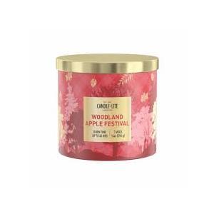Candle-lite Candle Woodland Apple Festival, 14 oz Jar, 45 Hour Burn, Fall Scented Candle for Home Decor, 3-Wick, Proudly Poured in USA, Candle Decoration
