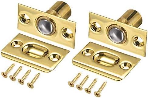 SAISN Ball Catch Door Hardware Closet Door Ball Latch Adjustable Spring Cabinet Latch French Door Catches Pack of 2 (Gold)