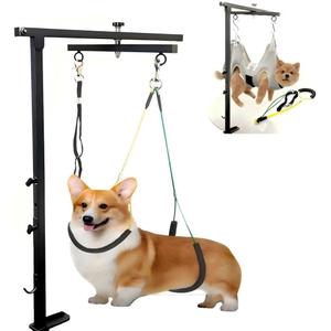 360 Rotatable Dog Grooming Arm with Clamp,Foldable Adjustable Height Dog Grooming Table Arm with Hammock and Restraint Dog Leashes,Pet Grooming for Small Medium Dogs at Home or Salon
