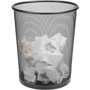 Mind Reader Mesh Trash Can, 16.65L (4.4 gal), Waste Paper Basket, Round, Office, Metal Mesh, Black