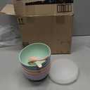 5 Pack Unbreakable Wheat Straw Bowls with Lid, 26 OZ Cereal Bowls for Kitchen, Dishwasher Safe Soup and Salad Bowls, Reusable microwave bowl for Ice Cream,Snack and Fruits, 6in