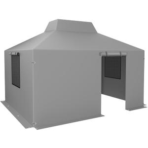 10' x 12' Universal Winter Gazebo Cover, Waterproof Enclosed Cover with Sidewalls & Ventilated Mesh Windows, Outdoor Storage Cover for Hardtop Gazebos (Gazebo not Included)