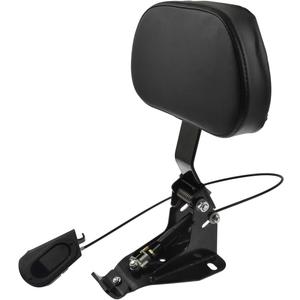 Motorcycle Adjustable Rider Backrest with Pad Foldable Driver Backrest Fit for Harley Touring Road King Street Glide Electra Glide CVO FLHR FLHX FLHT 2009-2025 (#1 Black Arm)