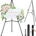 Easel Stand for Sign - 63" Display Easel for Wedding Sign Stand Poster Stand, Lightweight Adjustable Poster Easel for Painting, Portable Easel Stand with Carrying Bag, Black 1Pcs
