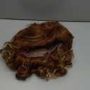 Rugelyss Vintage Short Ginger Mixed Blonde Beehive Wig with Bangs Curly Wavy Heat Resistant Synthetic Hair Wigs for Women fits 70s 80s Costume or Halloween and Party