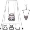 2 in 1 Toddler Swing Jumper, Swing Set for Indoor/Outdoor, Baby Jumpers and Bouncers, Easy to Assemble & Store, Suitable for Children 6 Months and Older Black