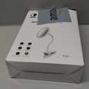 6.5" Clip-On Magnifying Vanity Mirror - 5X Magnification, USB Rechargeable, Lighted, Travel-Friendly (White)