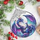 Stained Glass Suncatcher Ornament - Dragon Christmas Decorations - Christmas Ornaments for Tree - Holiday Present Ideas - Gift Exchange