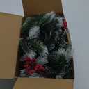 Dense Christmas Garland with Lights 6.56 FT Christmas Long Cedar Garlands for Xmas Tree Christmas Snowy Winter Pine Garlands Greenery Garland for Table Mantle Wall Indoor Outdoor Decorations