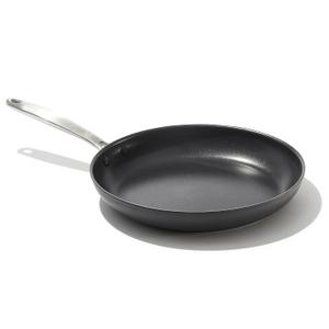 OXO Enhanced 12" Frying Pan Skillet, PFAS-Free Ceramic Nonstick, Durable Hard Anodized Cookware, Scratch Resistant, Stainless Steel Handle, Good Grips, Dishwasher & Oven safe, Black