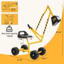 Sand Digger Excavator Toys for Kids Outdoor Sandbox Digger Crane with 360 Degree Rotatable Seat Excavator Ride On Toy Beach Toys Great for Sand Dirt and Snow Steel Outdoor Play Toys, Yellow