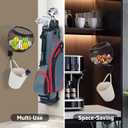 Biondolia 360 Swivel Wall Mount Golf Ball Storage Rack for Garage with Accessories Bag, Wall Mount Coffee Pod Holder Wire Basket for K Cups, Space-Saving Golf Ball Organizer Storage for Home, Clubs