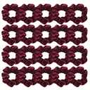 Didder 20 Pcs Hair Scrunchies Velvet Elastics Scrunchy Hair Ties Wine Red Soft Scrunchie Bobbles Ropes Scrunchie Solid color Hair Bands for Women Girls