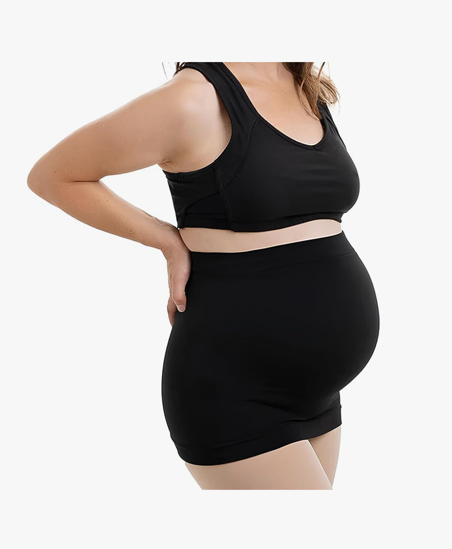 Maternity Belly Band - 4-Way Stretch Post Partum Belly Band For Lumbar & Back Support - Pregnancy Gifts for Moms, 4