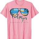 Pack of 2 Madeira Beach Florida Palm Tree Sunglasses Souvenir T-Shirt for Men Women Kids Size M and L