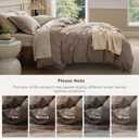 Bedsure 100% Washed Cotton Duvet Cover Queen Size - Light Brown Minimalist Bedding Set Linen Like - PureWoven Plain Simple & Soft Comforter Cover 3-Piece, 3 Pieces (Light Brown, Queen, 90"x90")