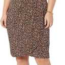 Amazon Essentials Women's Sleeveless Crossover Twist Neck Faux Wrap Dress (Large, Dark Brown Floral)