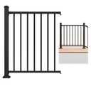 Egadis 42 in x 3 ft Modular Aluminum Porch and Deck Railing Kit, Black