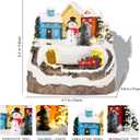 Christmas Collectibles Building Village House Musical Snow Globe Resin Figurines with 8 Music Snowman, Christmas Train Come with Xmas Gift