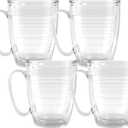 Tervis 16oz Clear Insulated Mug Collection - 4pk, Keeps Drinks Cold & Hot, Made in USA, BPA-free, Transparent, Reusable Coffee Cup
