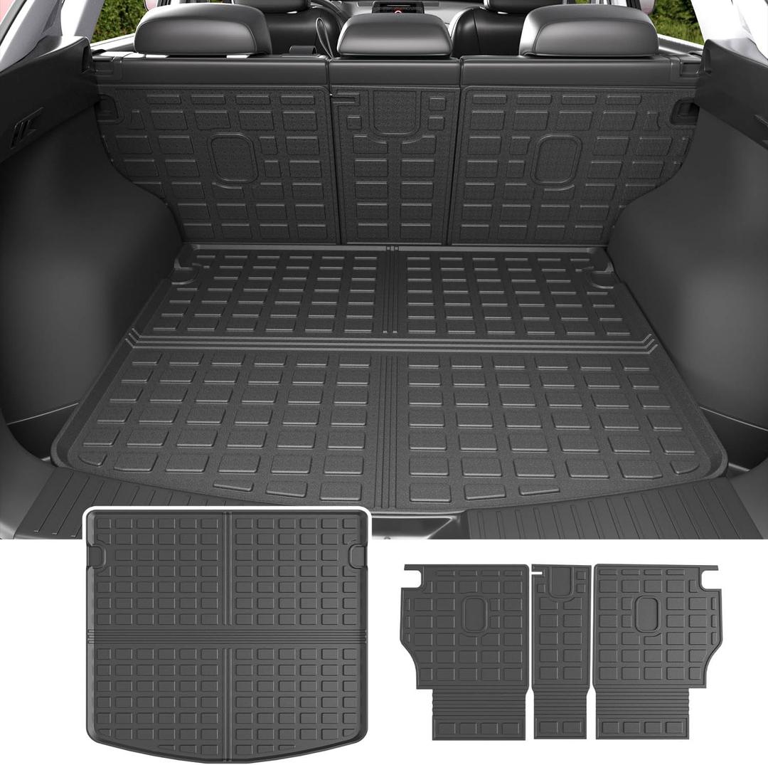 powoq Cargo Mat Compatible with 2023-2025 Mazda CX-5 Trunk Mat TPE Cargo Liner Backrest Trunk Liner Replacement for Mazda CX-5 2023 2024 2025 Accessories (Rear Backrest Mat+Rear Cargo Mat, Compatible with 23-25 CX-5)