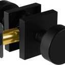 Modern Passage Door Knobs - Matte Black Interior Handles for Closet & Hall