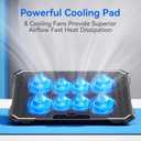 ICE COOREL Laptop Cooling Pad with 8 Cooling Fans, Cooling Pad for Laptop Fan 13-15.6 Inch, Laptop Cooler Stand with 6 Height Adjustable, Notebook Cooler Pad with Two USB Port [2025 Version]