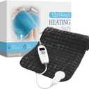 HYLEORY Heating Pad for Back,Neck,Cramps Pain Relief - 6 Heat Settings,Auto Shut Off,Moist Heat Options for Electric Heating Pad,Machine Washable,Gifts for Women,Sage Green,12" x 24"