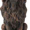 glitzhome Magnesium Oxide, Fibre Glass GH20387 Guardian Standing Lion Outdoor Statue, Bronze