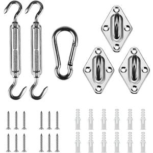 Artpuch Sun Shade Sail Hardware Kit 6 Inch for Triangle Sun Shade Sail Outdoor Installation 304 Stainless Steel