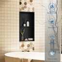Neodrain No Tile Shower Niche Insert Tile Ready, Black Recessed Wall Niche for Shower Organizer(Inner Size 12"x24") - Stainless Steel Built-in Bathroom Shelf, No Tile Needed, Matte Black, 12X24In