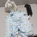 BBTO Old Lady Costume Granny Wig Grandma Shawl Grandma Cane Frame Glasses with Chain Faux Pearl Necklace Bracelet Earrings